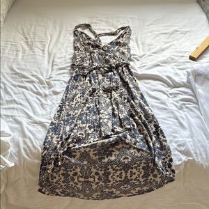 Blue and White Floral Halter Dress